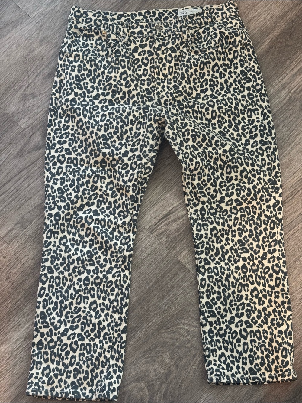 Zara Leopard Print Jeans